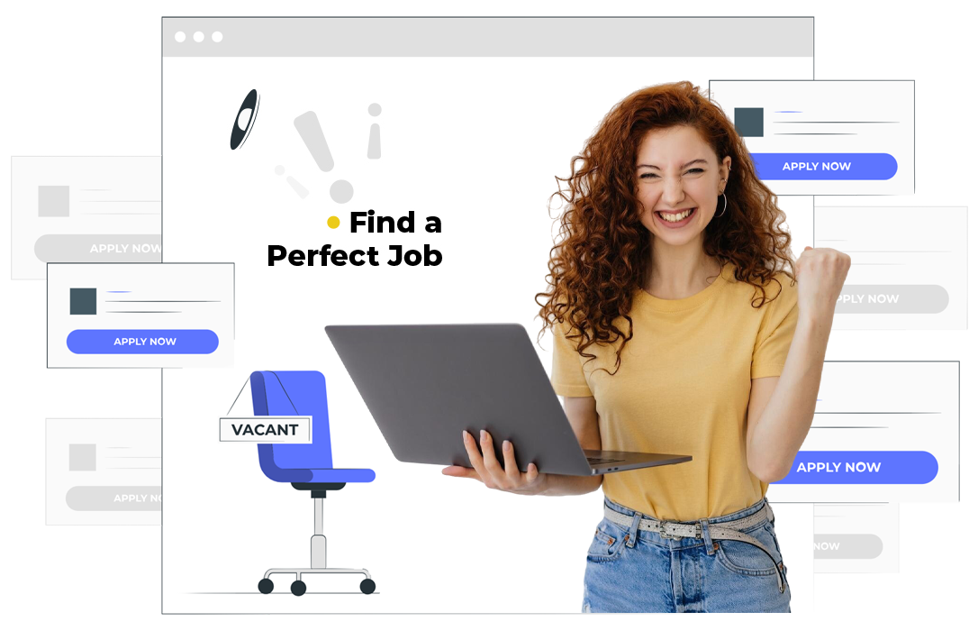 A professional woman successfully finding the perfect job using the CareerKey Solutions recruitment and training portal.